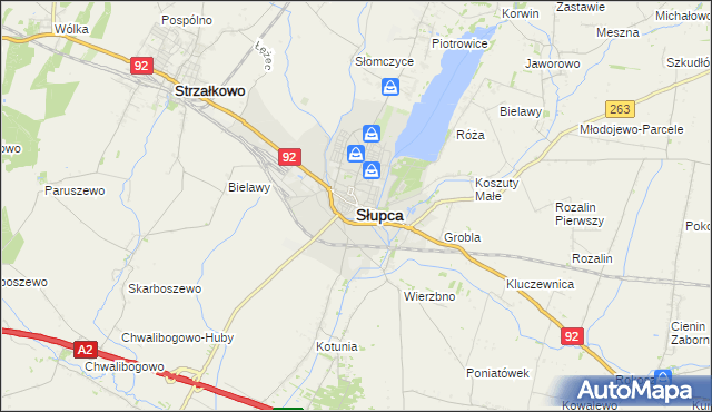 mapa Słupca, Słupca na mapie Targeo