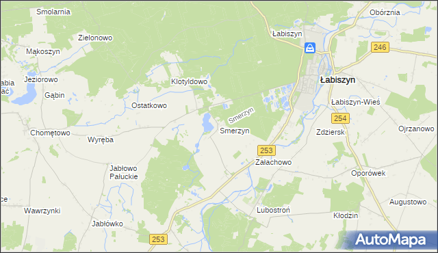 mapa Smerzyn, Smerzyn na mapie Targeo