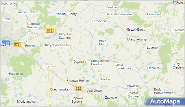 mapa Smogorzewo Włościańskie, Smogorzewo Włościańskie na mapie Targeo