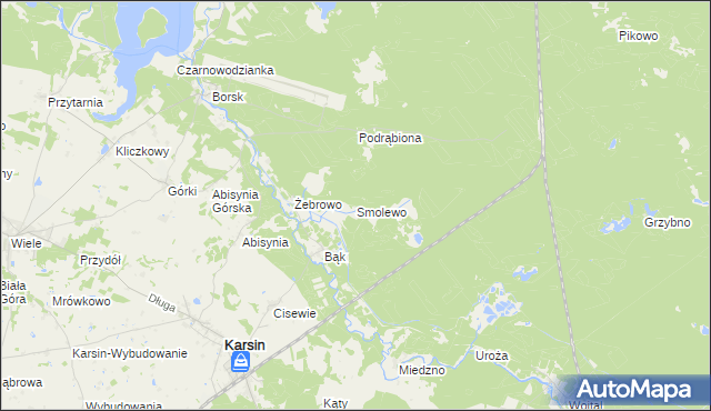 mapa Smolewo, Smolewo na mapie Targeo