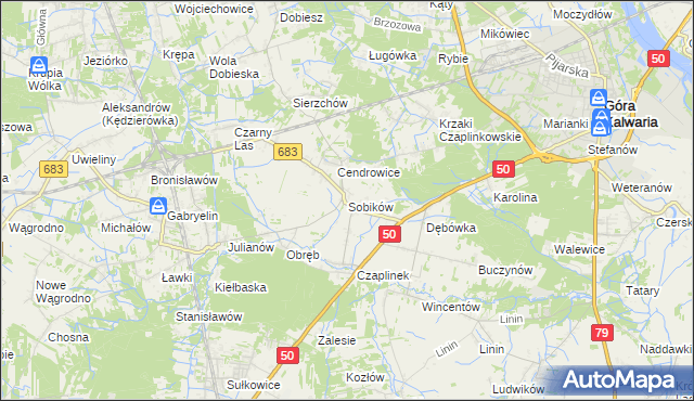 mapa Sobików, Sobików na mapie Targeo