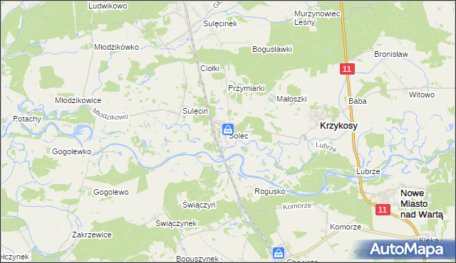 mapa Solec gmina Krzykosy, Solec gmina Krzykosy na mapie Targeo