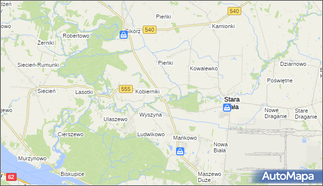 mapa Srebrna gmina Stara Biała, Srebrna gmina Stara Biała na mapie Targeo