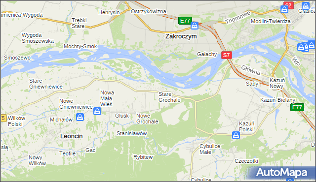 mapa Stare Grochale, Stare Grochale na mapie Targeo