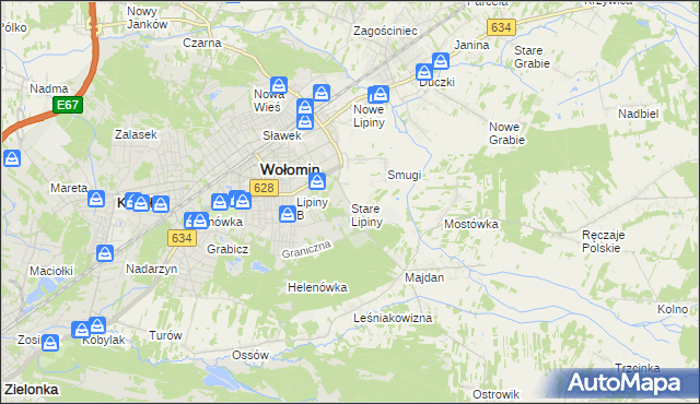 mapa Stare Lipiny, Stare Lipiny na mapie Targeo