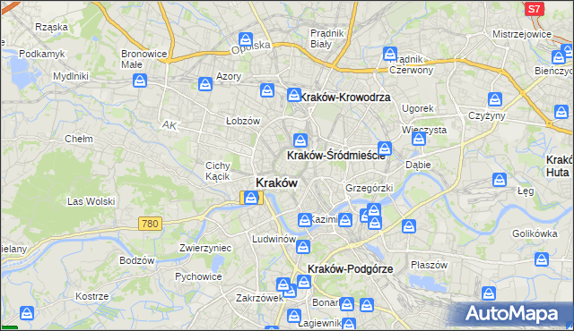 mapa Stare Miasto gmina Kraków, Stare Miasto gmina Kraków na mapie Targeo