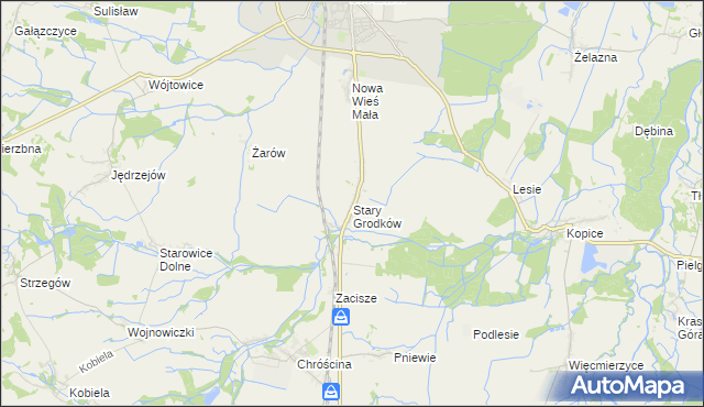 mapa Stary Grodków, Stary Grodków na mapie Targeo