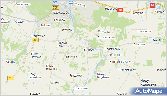 mapa Strobów, Strobów na mapie Targeo