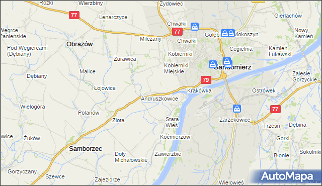 mapa Strochcice, Strochcice na mapie Targeo