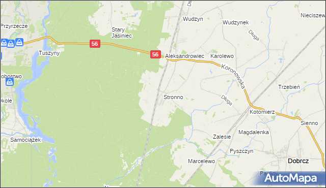 mapa Stronno gmina Dobrcz, Stronno gmina Dobrcz na mapie Targeo