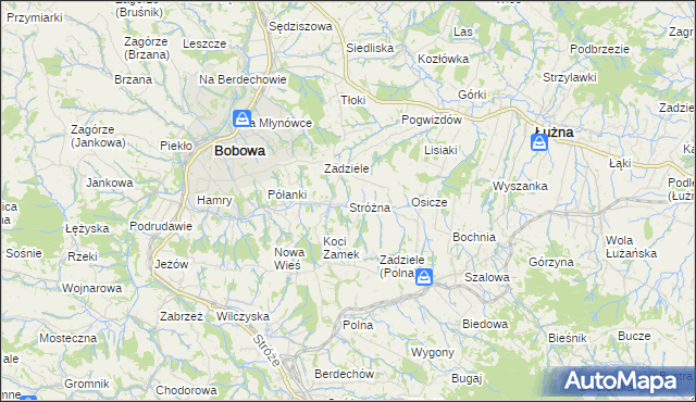 mapa Stróżna, Stróżna na mapie Targeo