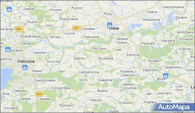 mapa Stryszowa, Stryszowa na mapie Targeo