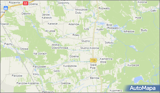 mapa Stużno-Kolonia, Stużno-Kolonia na mapie Targeo