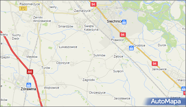 mapa Sulimów gmina Siechnice, Sulimów gmina Siechnice na mapie Targeo