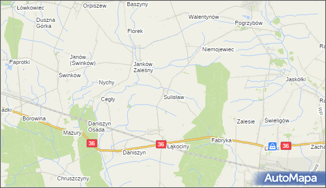 mapa Sulisław gmina Raszków, Sulisław gmina Raszków na mapie Targeo