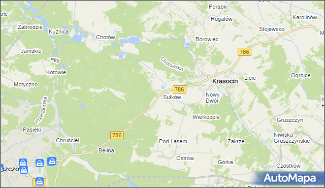 mapa Sułków gmina Krasocin, Sułków gmina Krasocin na mapie Targeo