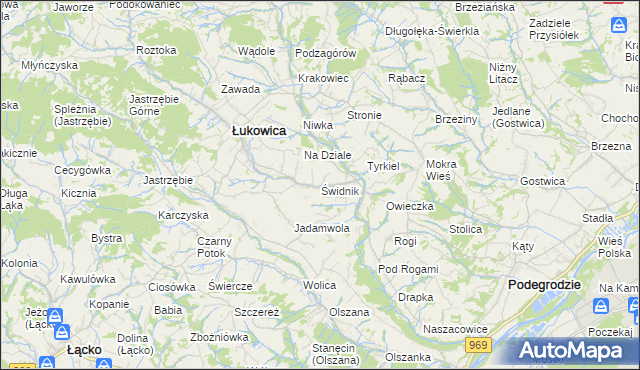 mapa Świdnik gmina Łukowica, Świdnik gmina Łukowica na mapie Targeo