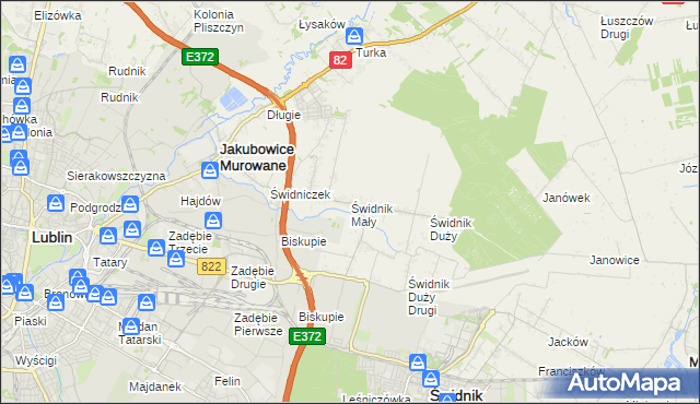 mapa Świdnik Mały, Świdnik Mały na mapie Targeo