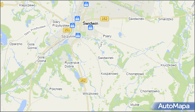 mapa Świdwinek, Świdwinek na mapie Targeo