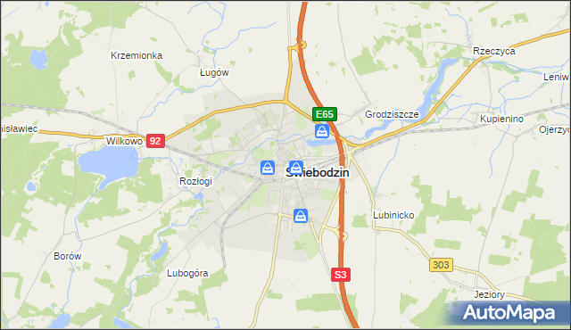 mapa Świebodzin, Świebodzin na mapie Targeo