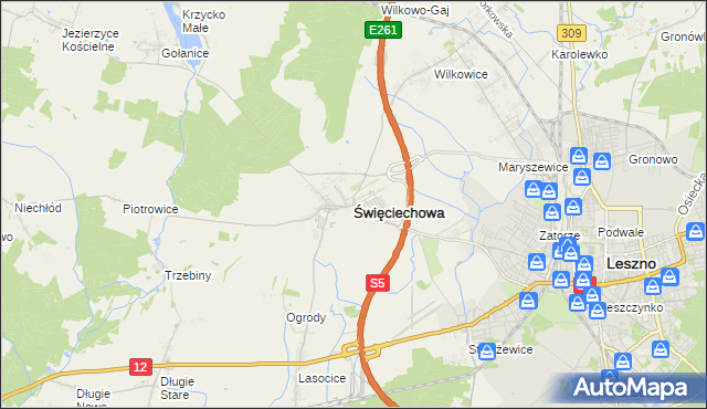 mapa Święciechowa, Święciechowa na mapie Targeo