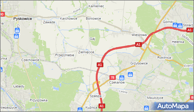 mapa Świętoszowice, Świętoszowice na mapie Targeo