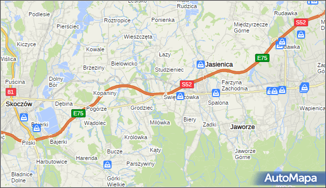 mapa Świętoszówka, Świętoszówka na mapie Targeo