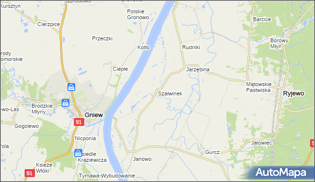 mapa Szałwinek, Szałwinek na mapie Targeo