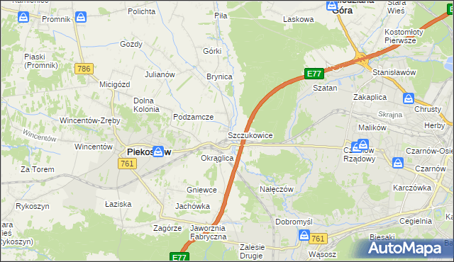 mapa Szczukowice, Szczukowice na mapie Targeo