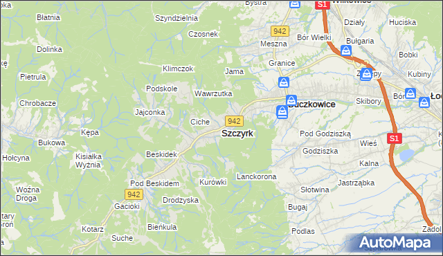 mapa Szczyrk, Szczyrk na mapie Targeo