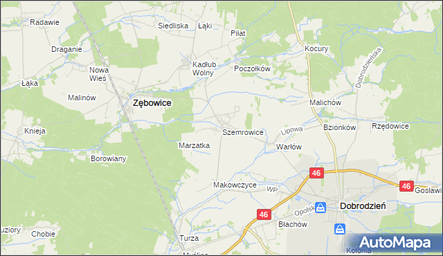 mapa Szemrowice, Szemrowice na mapie Targeo