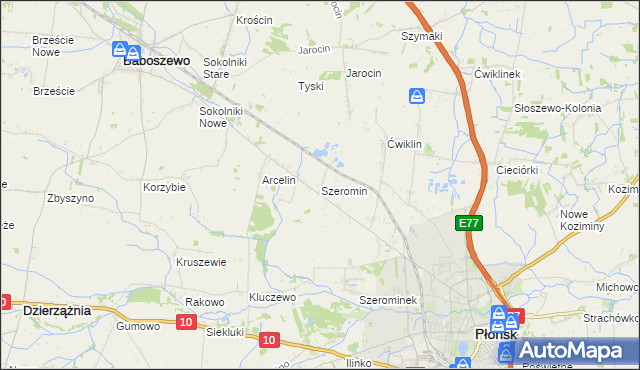 mapa Szeromin, Szeromin na mapie Targeo