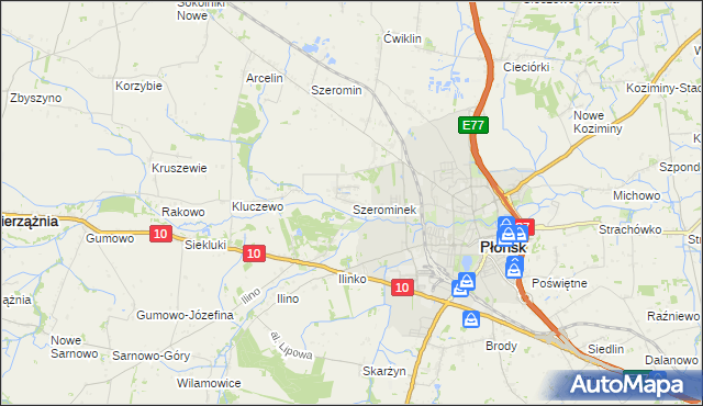 mapa Szerominek, Szerominek na mapie Targeo