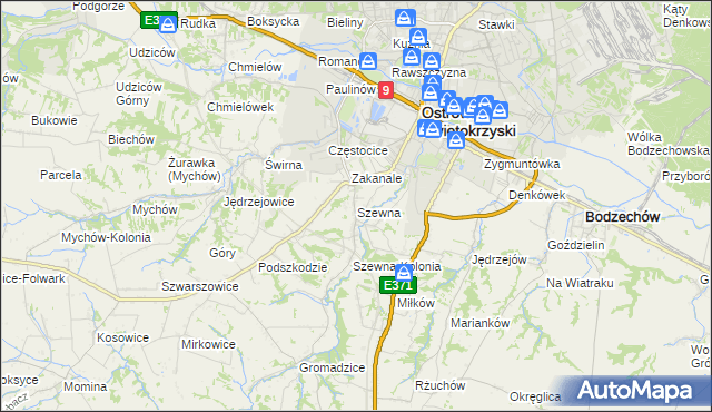 mapa Szewna, Szewna na mapie Targeo