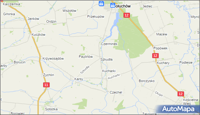 mapa Szkudła, Szkudła na mapie Targeo