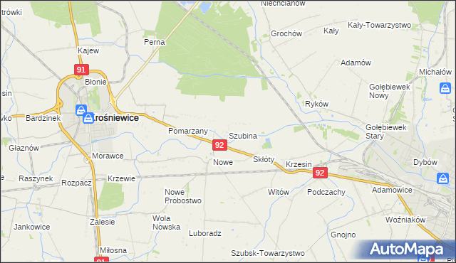 mapa Szubina, Szubina na mapie Targeo