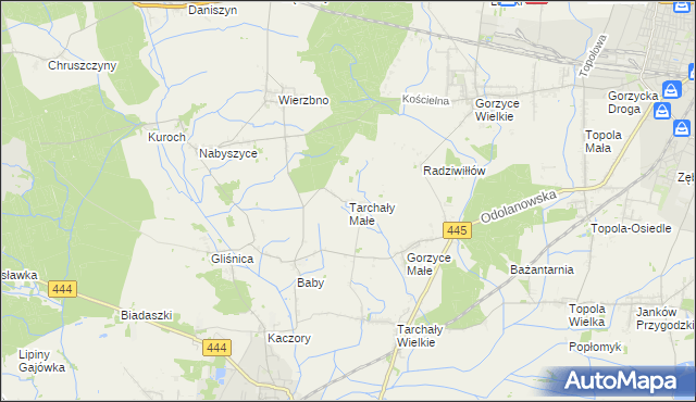 mapa Tarchały Małe, Tarchały Małe na mapie Targeo