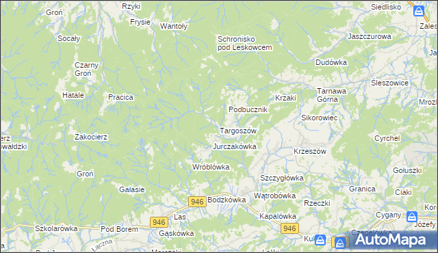 mapa Targoszów, Targoszów na mapie Targeo