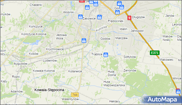 mapa Trablice, Trablice na mapie Targeo