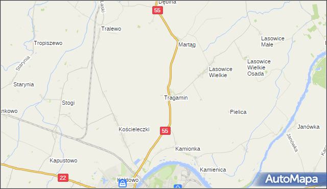mapa Tragamin, Tragamin na mapie Targeo