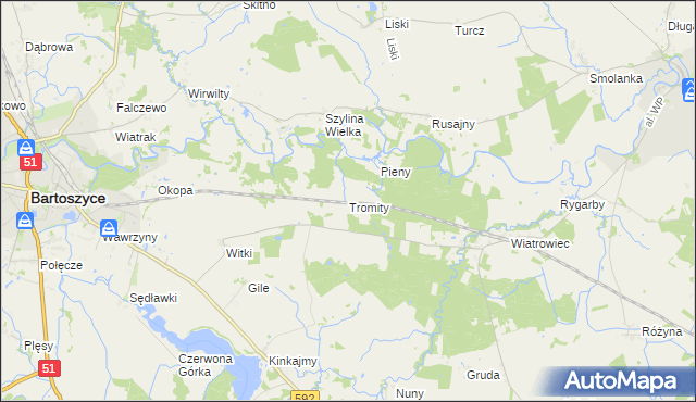 mapa Tromity, Tromity na mapie Targeo