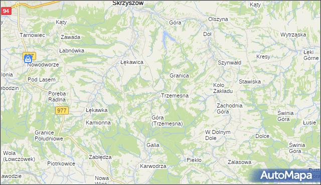 mapa Trzemesna, Trzemesna na mapie Targeo