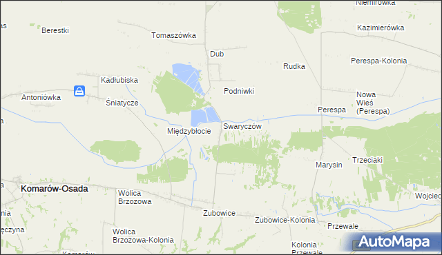 mapa Tuczapy gmina Komarów-Osada, Tuczapy gmina Komarów-Osada na mapie Targeo