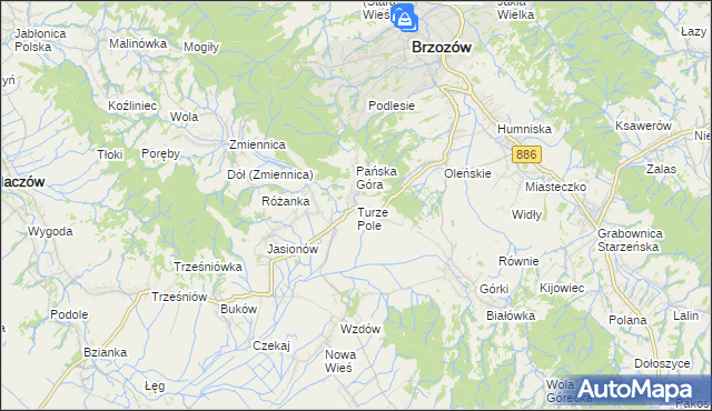 mapa Turze Pole, Turze Pole na mapie Targeo