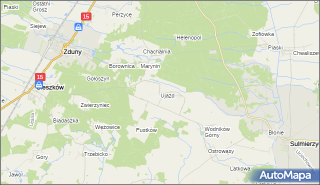 mapa Ujazd gmina Cieszków, Ujazd gmina Cieszków na mapie Targeo