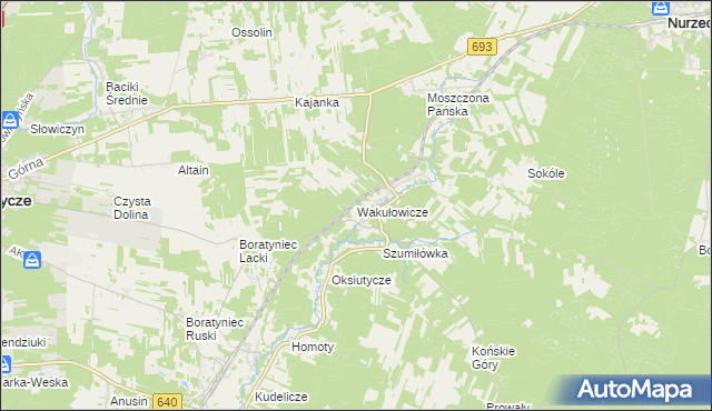 mapa Wakułowicze, Wakułowicze na mapie Targeo