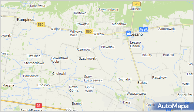 mapa Walentów gmina Leszno, Walentów gmina Leszno na mapie Targeo