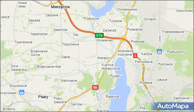 mapa Warężyn, Warężyn na mapie Targeo