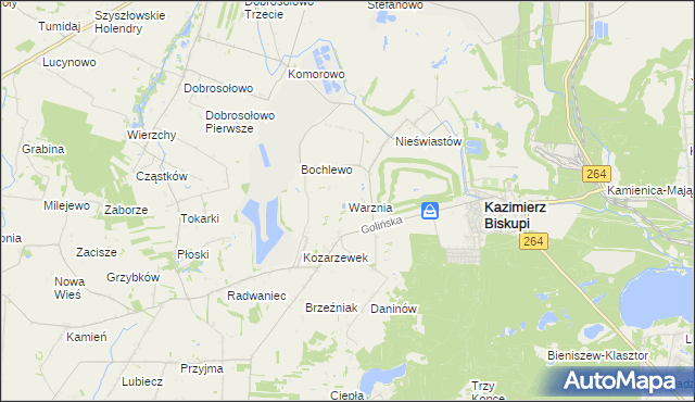 mapa Warznia, Warznia na mapie Targeo