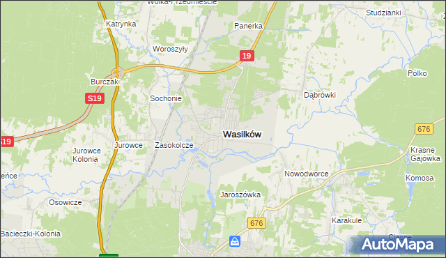 mapa Wasilków, Wasilków na mapie Targeo